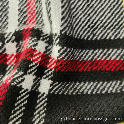Boucle mode stort tartan design tyg